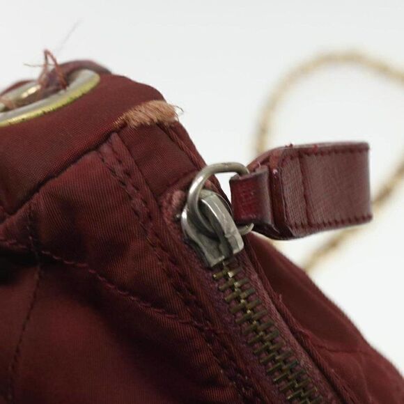 PRADA Chain Shoulder Bag Nylon Red - Picture 10 of 15